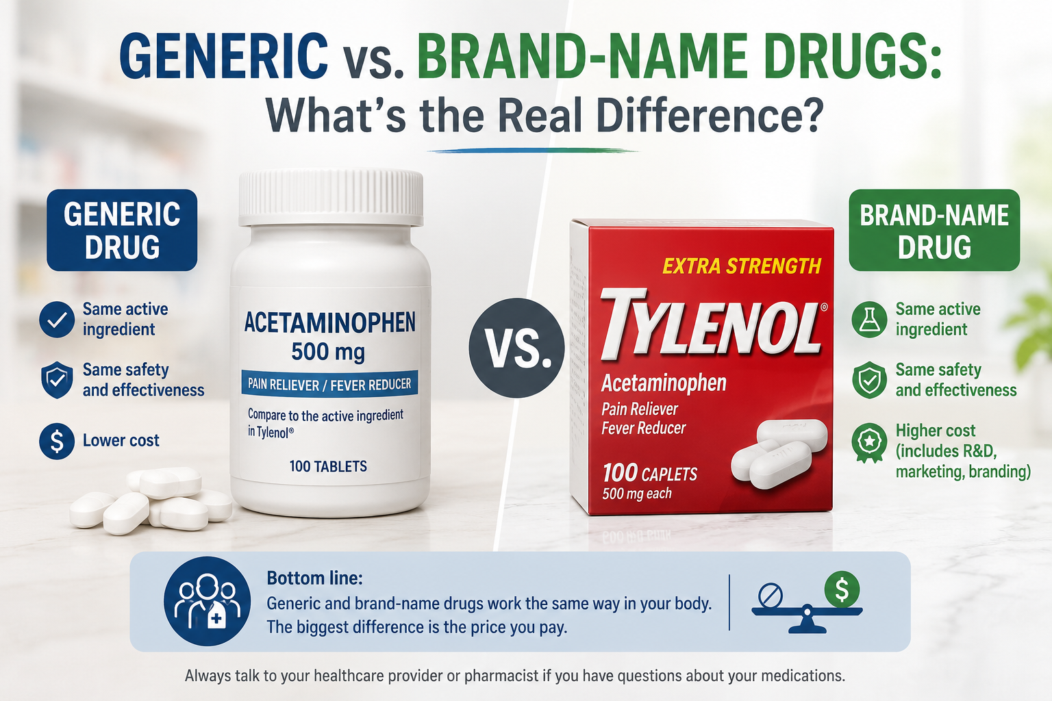 Generic vs. Brand-Name Drugs: What's the Real Difference?