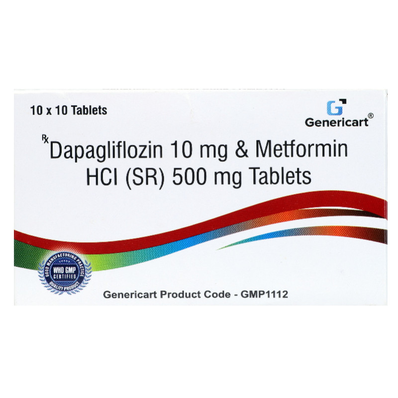 Dapagliflozin 10 Mg + Metformin Hydrochloride 500 Mg (sr)