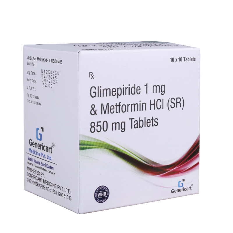 Glimepiride 1 Mg +metformin Hcl 850 Mg Sr