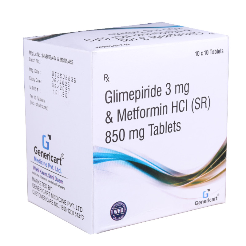 Glimepiride 3 Mg +metformin Hcl 850 Mg Sr