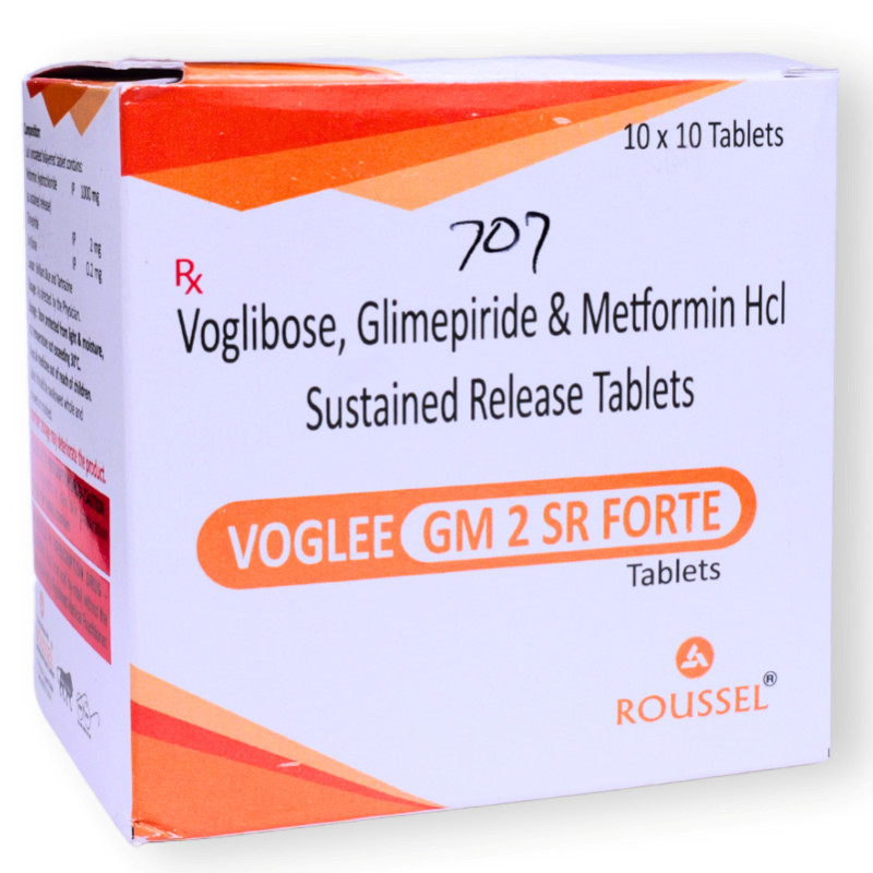 Voglibose 0.2 Mg + Glimepiride 2 Mg + Metformin Hcl 1000 Mg Sr