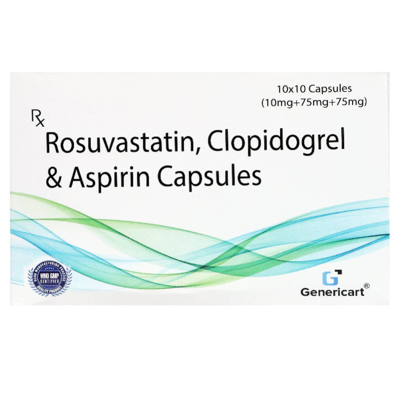 Rosuvastatin (ir) 10 Mg + Clopidogrel (ir) 75 Mg + Asprin 75 Mg (ec)