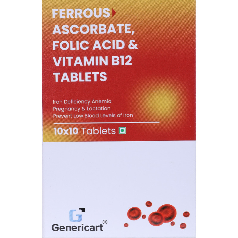 Ferrous Ascorbate 100 Mg + Folic Acid 1.5 + Vitamin B12 5 Mcg