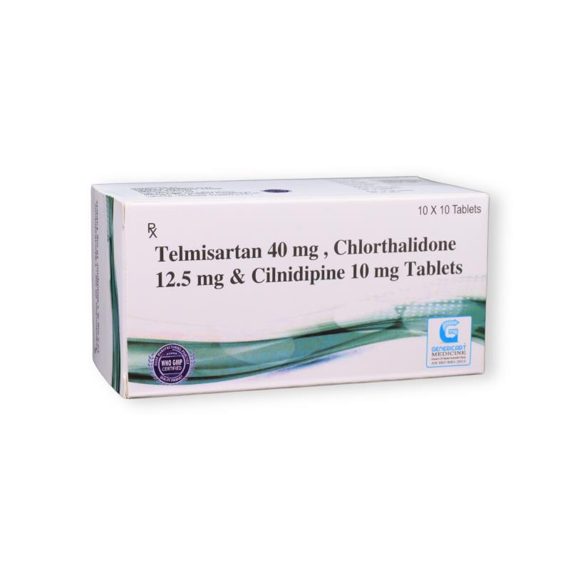 Telmisartan 40 Mg + Chlorthalidone 12.5 Mg + Clindipine 10 Mg