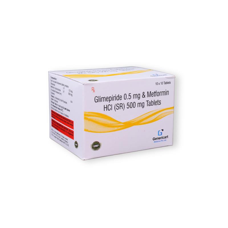 GLIMEPIRIDE 0.5 MG + METFORMIN HYDROCHLORIDE SR 500 MG