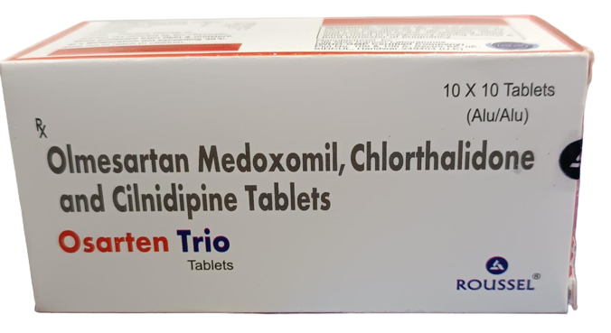 Olmesartan 20 Mg+ Cilnidipine 10 Mg + Chlorthalidone 12.5 Mg
