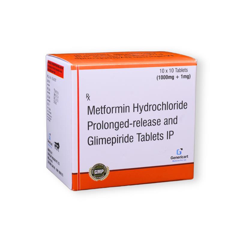 Glimepiride 1 Mg + Metformin Hydrochloride 1000 Mg Pr