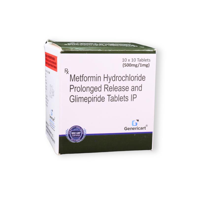 GLIMEPIRIDE 1 MG + METFORMIN HYDROCHLORIDE 500 MG (PR)
