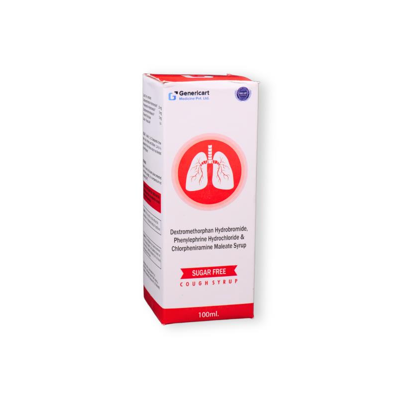 DEXTROMETHORPHAN HYDROBROMIDE 10 MG + CHLORPHENIRAMINE MALEATE 2 MG + PHENYLEPHIRINE HYDROCHLORIDE 5 MG PALATABLE FLAVOURED BASE (SUGAR FREE SYP)
