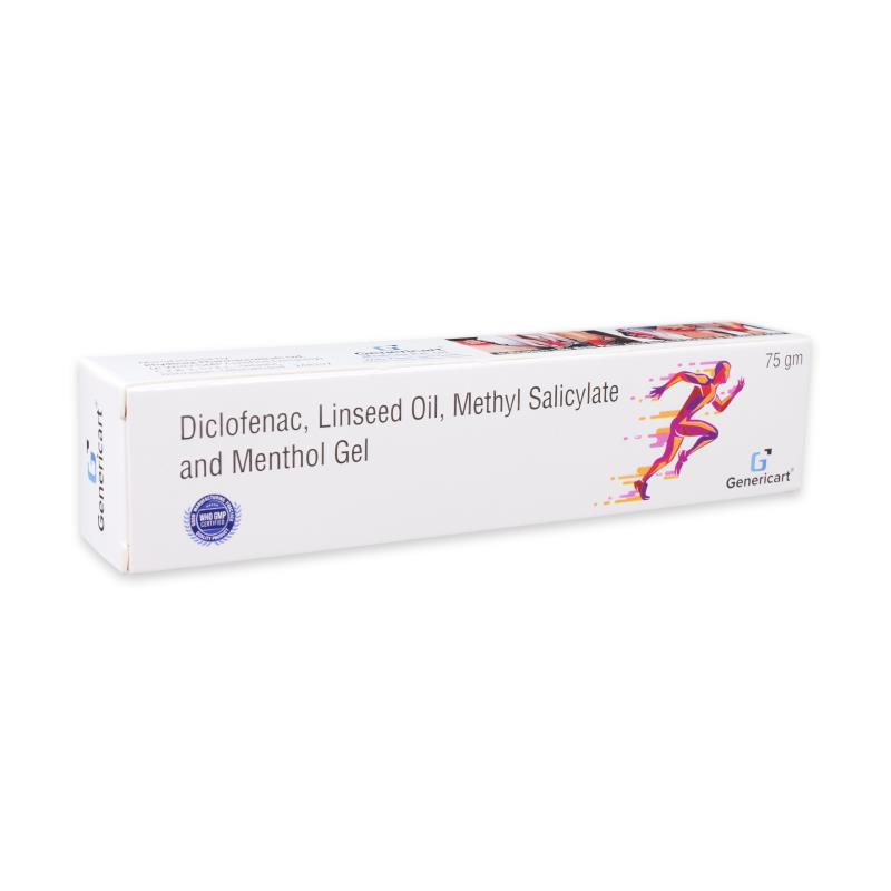 DICLOFENAC DIETHYLAMINE 1.16% w/w + LINSEED OIL 3.00% w/w + METHYL SALICYLATE 10.00% w/w + MENTHOL 0.5% w/w 75 GM