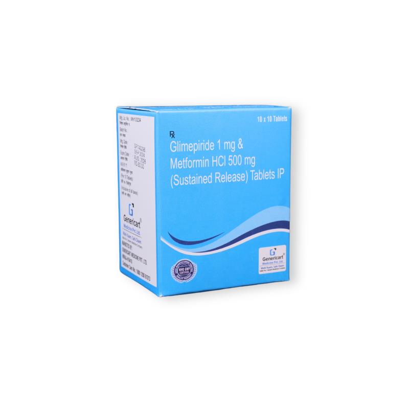 GLIMEPIRIDE 1 MG + METFORMIN HYDROCHLORIDE 500 MG  SR