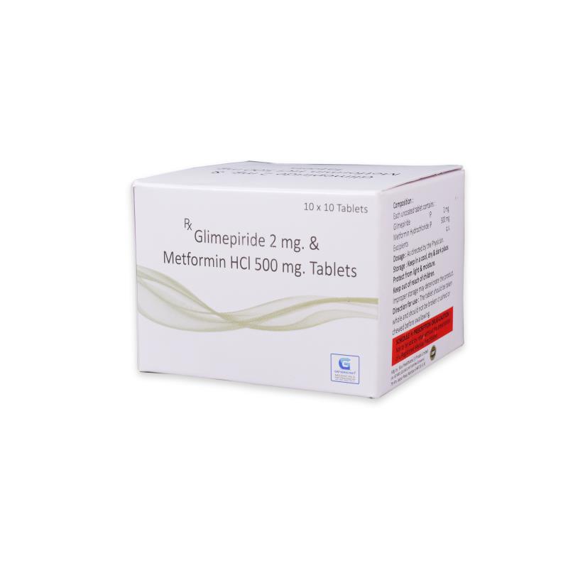 Glimepiride 2 Mg + Metformin Hydrochloride 500 Mg