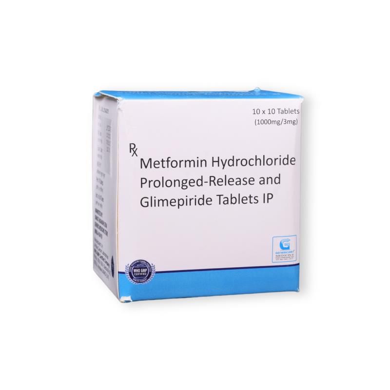 Glimepiride 3 Mg + Metformin Hydrochloride 1000 Mg (pr)