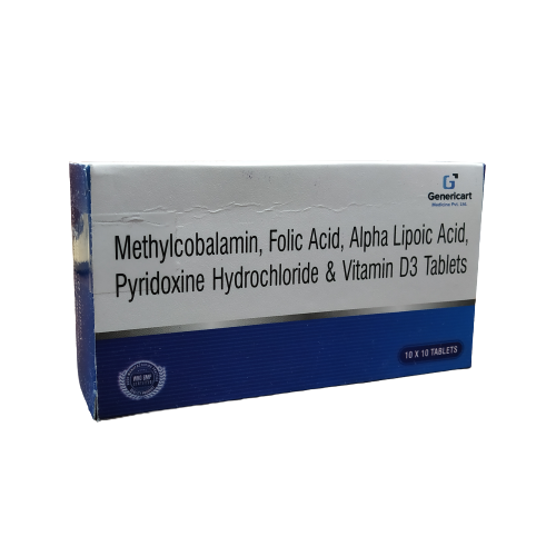 METHYLCOBALAMIN 1500 MCG + ALPHA LIPOIC ACID 100 MG + PYRIDOXINE HYDROCHLORIDE 3 MG + FOLIC ACID 1.5 MG + VIT D3 1000 IU