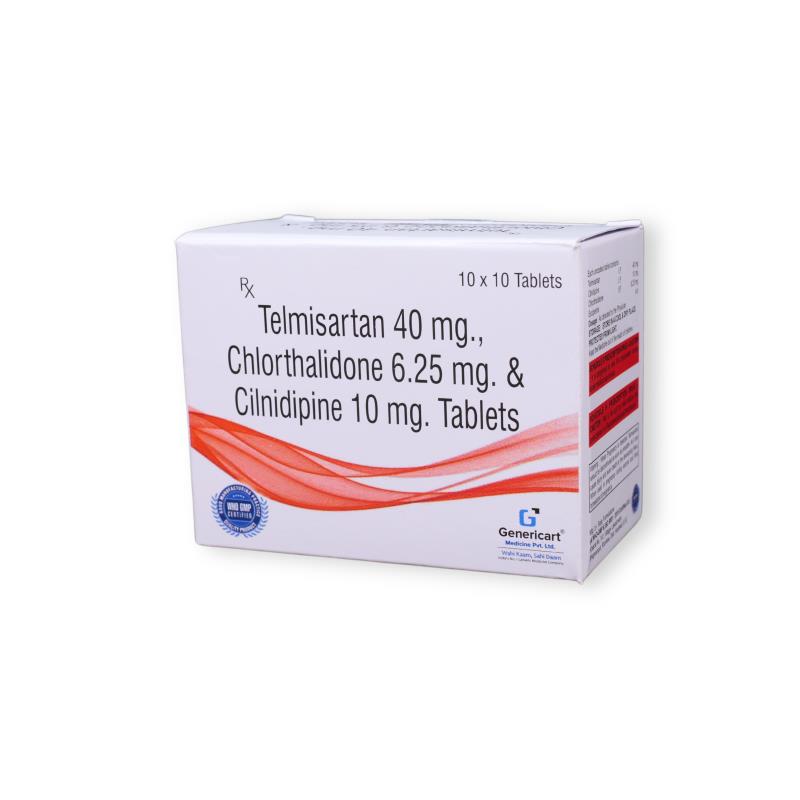 Telmisartan 40 Mg + Chlorthalidone 6.25 Mg + Cilnidipine 10 Mg