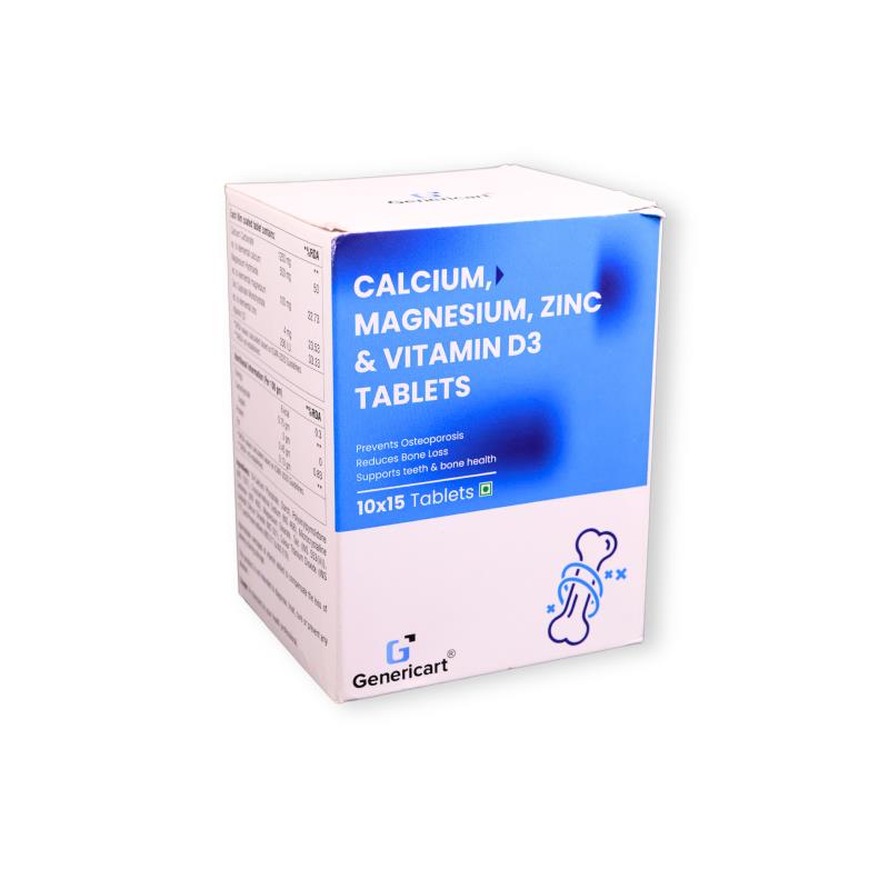 CALCIUM CARBONATE 1250 MG + MAGNESIUM HYDROXIDE 500 MG + ZINC 4 MG + VITAMIN D3 200 IU