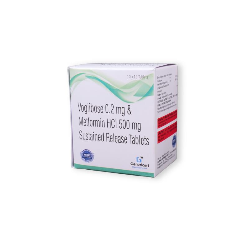 Voglibose 0.2 Mg + Metformin Hydrochloride 500 Mg Sr
