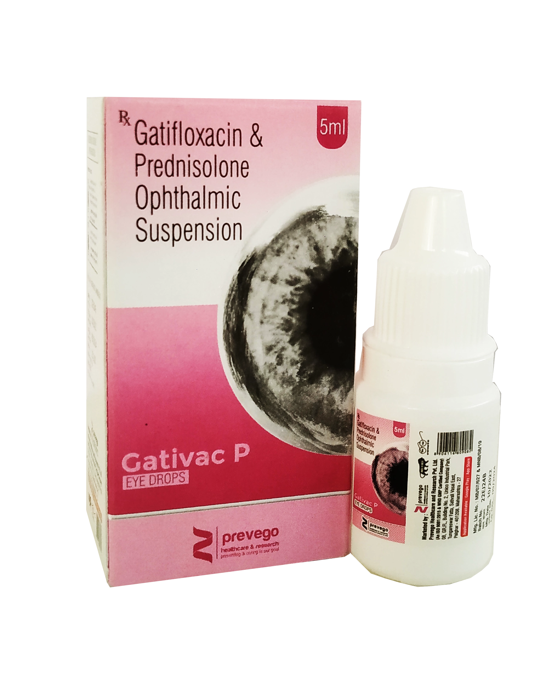 Gatifloxacin 0.3 % W/v + Prednisolone Acetate 1% W/v + Benzalkonium Chloride Solution 0.02%v/v