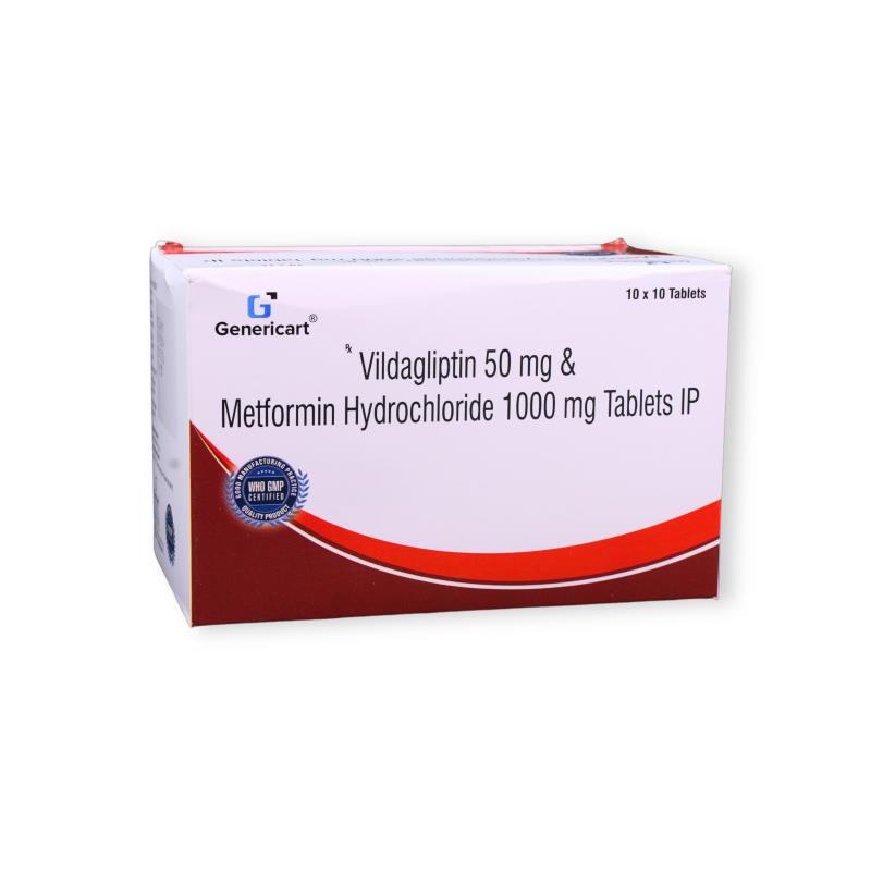 Vildagliptin 50 Mg + Metformin Hydrochloride 1000 Mg