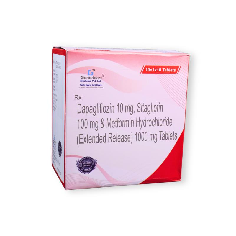 Dapagliflozin 10 Mg + Sitagliptin 100 Mg + Metformin Hydrochloride 1000 Mg Er