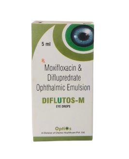 Moxifloxacin 0.5 % W/v + Difluprednate 0.05 % W/v