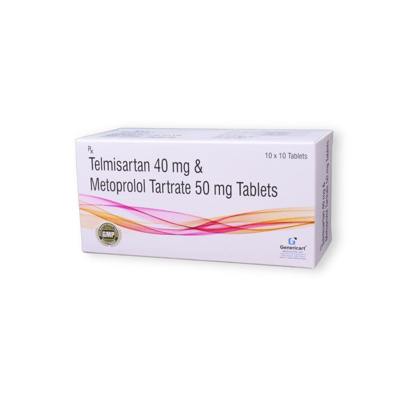 Telmisartan 40 Mg + Metoprolol Tartrate 50 Mg