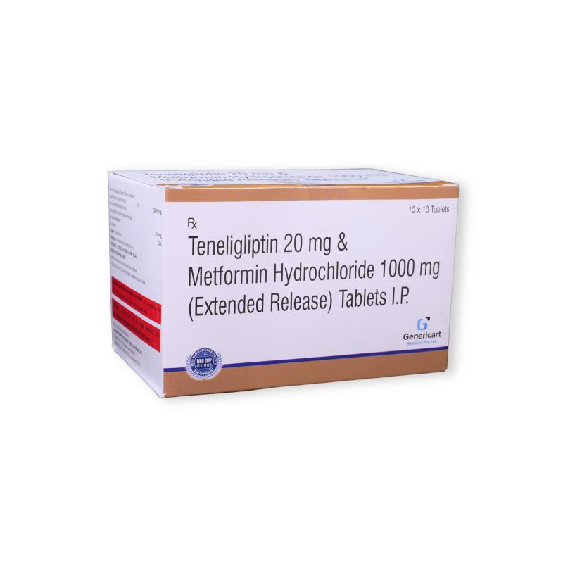 Teneligliptin 20 Mg + Metformin Hydrochloride 1000 Mg Er