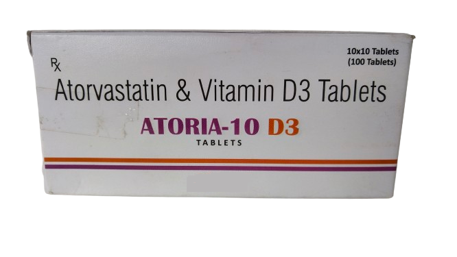 Atorvastatin 10+vitamin D3 (cholecalciferol 1000iu)