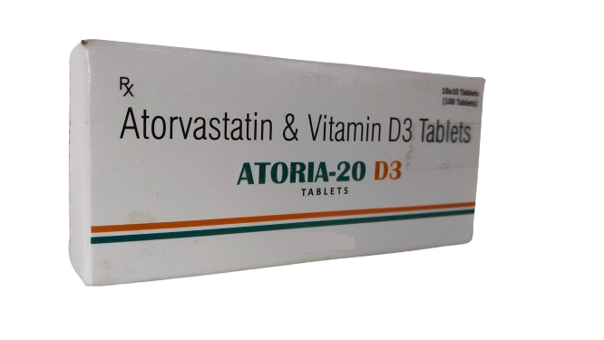 Atorvastatin 20+vitamin D3(cholecalciferol 1000iu)
