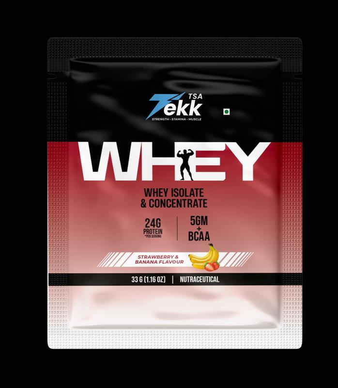 WHEY ISOLATE AND CONCENTRATE STRAWBERRY BANANA FLAVOUR SACHET