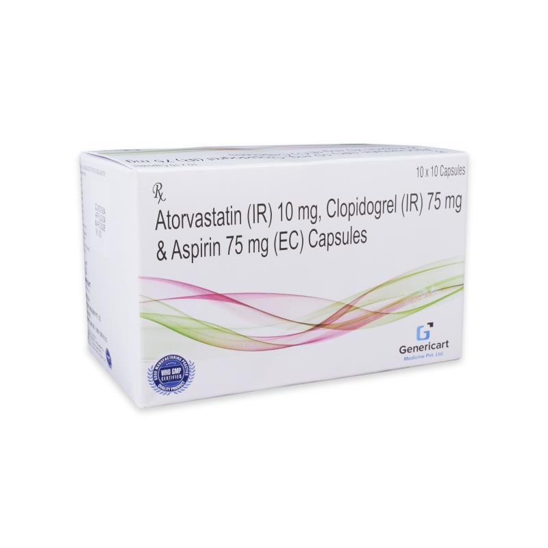 ATORVASTATIN (IR) 10 MG + CLOPIDOGREL (IR) 75 MG + ASPIRIN 75 MG (EC)
