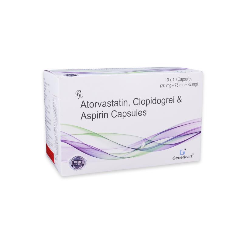 ATORVASTATIN (IR) 20 MG + CLOPIDOGREL  (IR) 75 MG +  ASPIRIN 75 MG (EC)