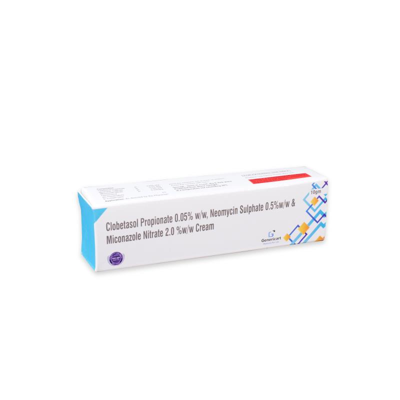 Clobetasol Propionate 0.05% W/w + Miconazole Nitrate 2.0% W/w + Neomycin Sulphate 0.5% W/w Cream