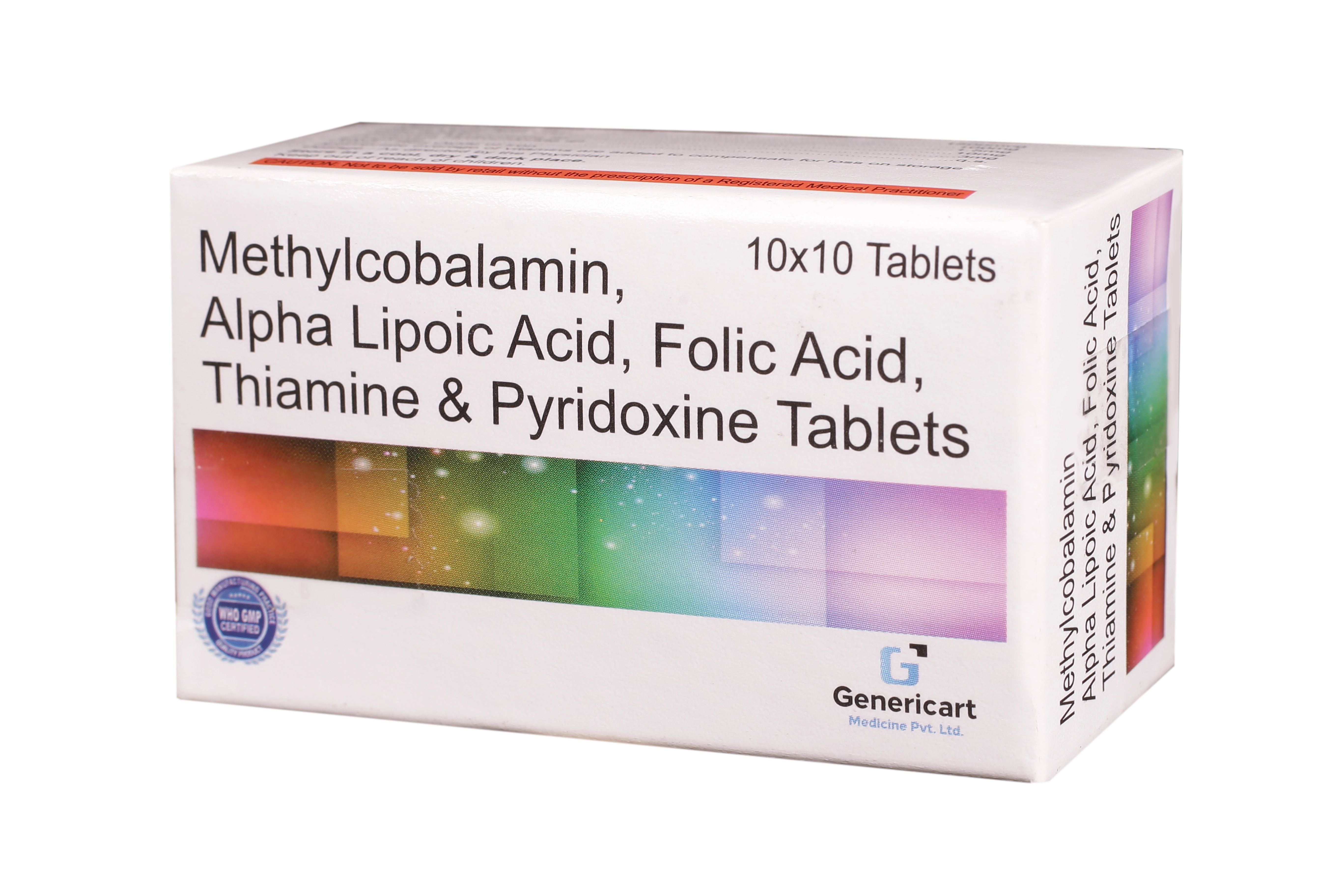 METHYLCOBALAMIN 1500 MCG + ALPHA LIPOIC ACID 100 MG +  FOLIC ACID 1.5 MG + THIAMINE MONONITRATE 10 MG +  PYRIDOXINE HYDROCHLORIDE 3MG