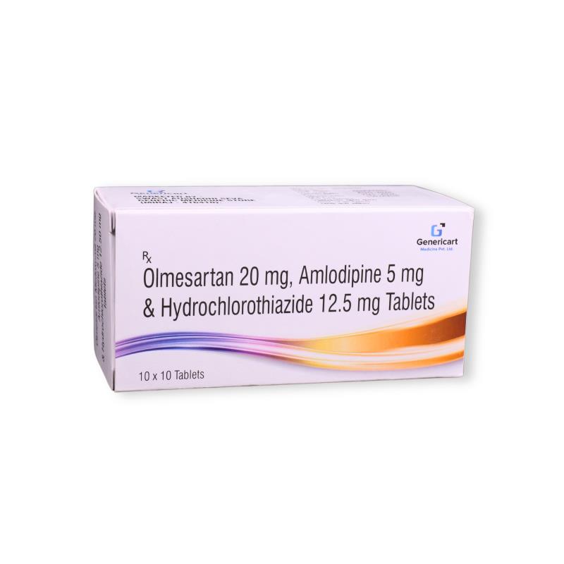 Olmesartan Medoxomil 20 Mg + Amlodipine 5 Mg + Hydrochlorothiazide 12.50 Mg
