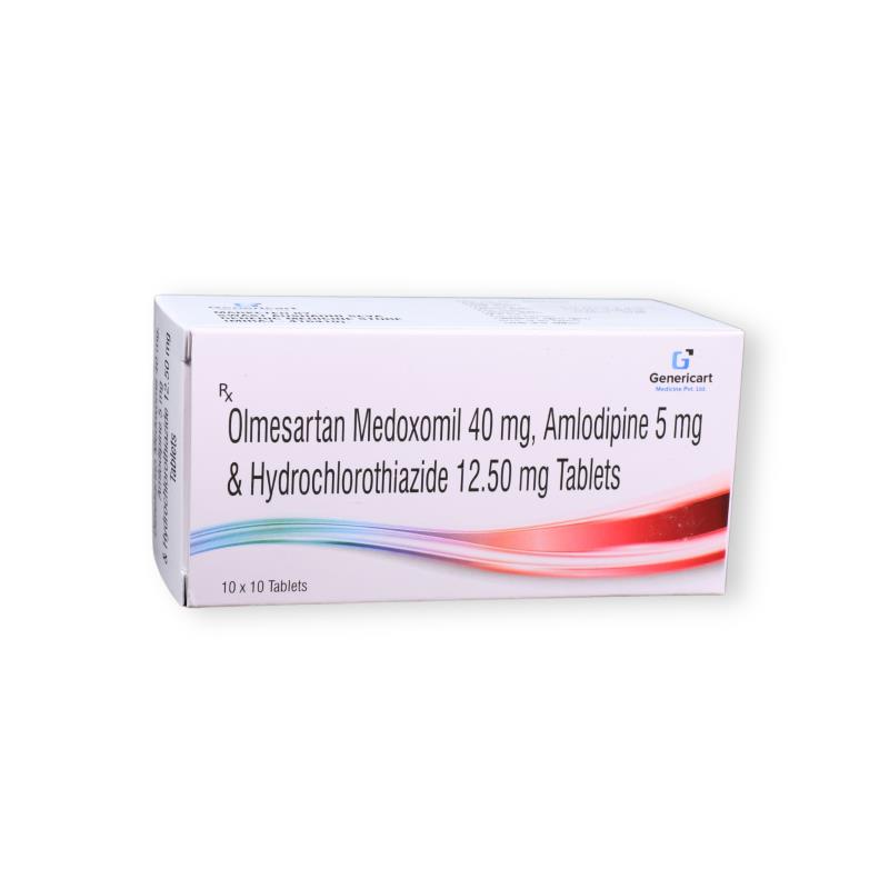 Olmesartan Medoxomil 40 Mg + Amlodipine 5 Mg + Hydrochlorothiazide 12.50 Mg