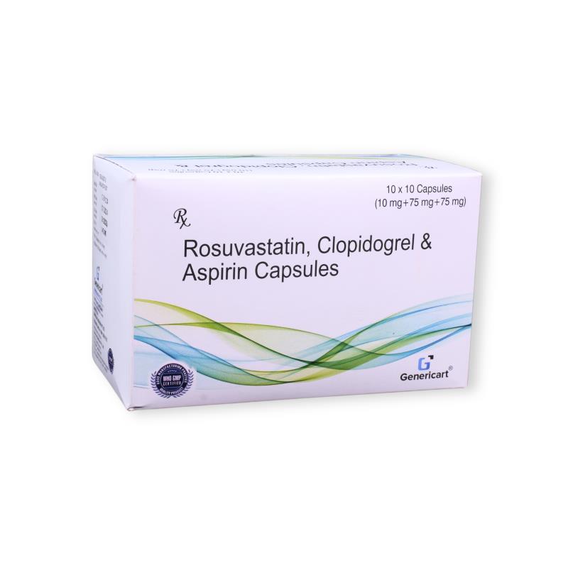 Rosuvastatin (ir) 10 Mg + Clopidogrel (ir) 75 Mg + Asprin 75 Mg (ec)