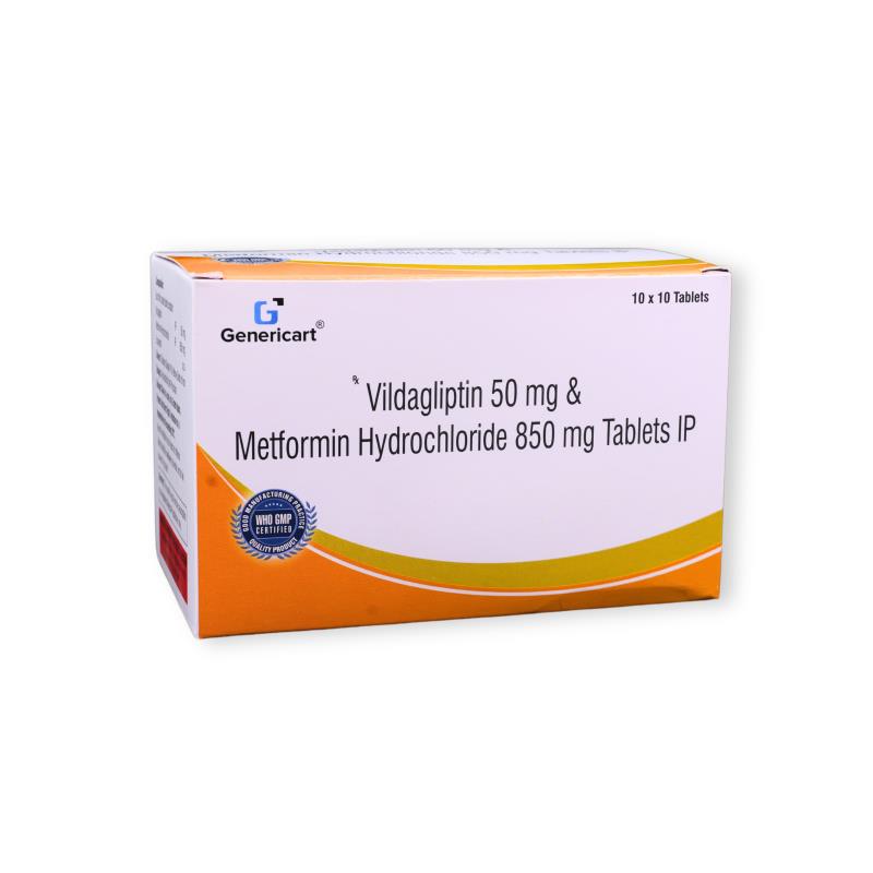 Vildagliptin 50 Mg + Metformin Hydrochloride 850 Mg