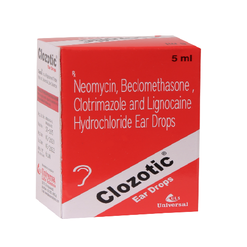 Chloramphenicol 5% W/v + Beclomethasone Dipropionate 0.025% W/v + Clotrimazole 1% W/v + Lignocaine Hydrochloride 1.73 % W/v