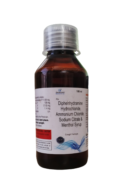 Diphenhydramine Hydrochloride 14.08 Mg + Ammonium Chloride 138 Mg + Sodium Citrate 57.03 Mg + Menthol 1.14 Mg