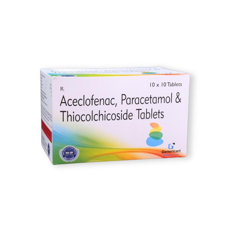 ACECLOFENAC 100 MG + PARACETAMOL 325 MG + THIOCOLCHICOSIDE  4 MG