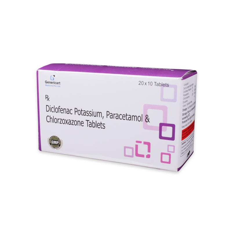 Diclofenac 50 Mg + Paracetamol 325 Mg + Chloroxazone 250 Mg