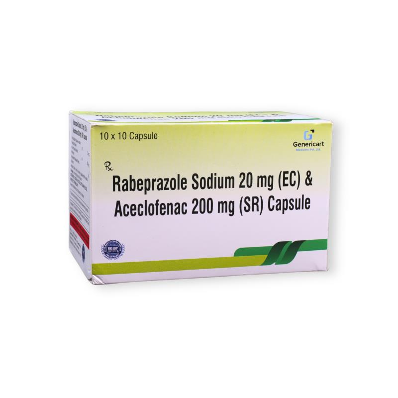 Aceclofenac 200 Mg Sr + Rabeprazole 20 Mg