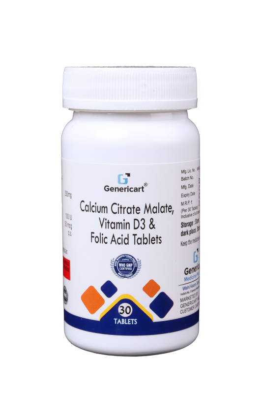 Calcium Citrate Malate 250 Mg + Cholecalciferol 100 Iu + Folic Acid 50 Mcg