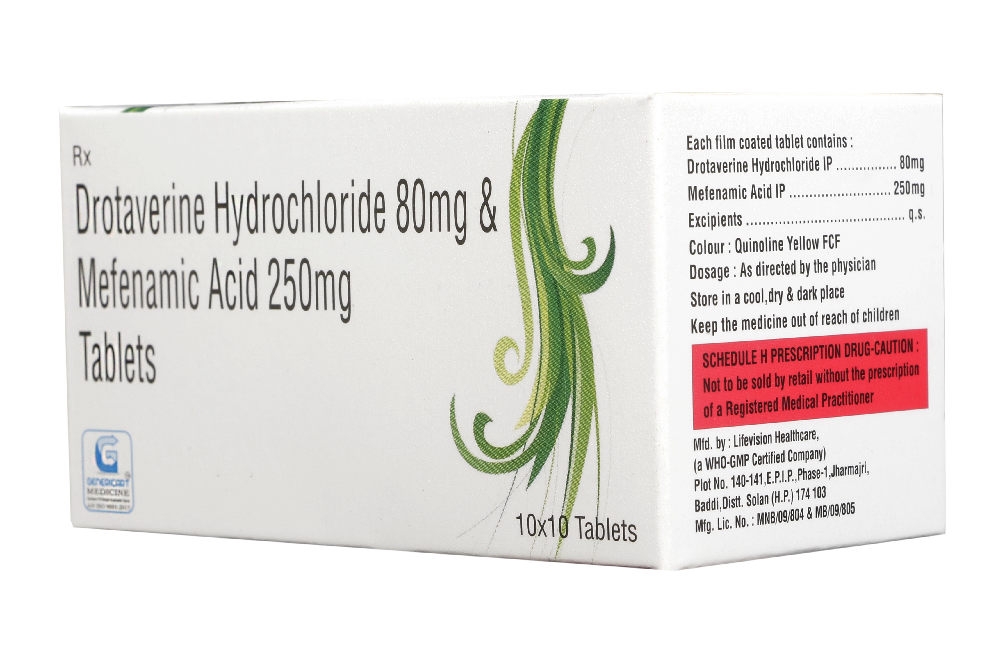 Drotaverine 80 Mg + Mefenamic Acid 250 Mg