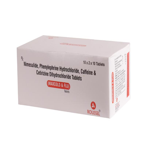 NIMESULIDE 100 MG + PHENYLEPHRINE HYDROCHLORIDE 10 MG + CAFFEINE 30 MG + CETIRIZINE  5 MG