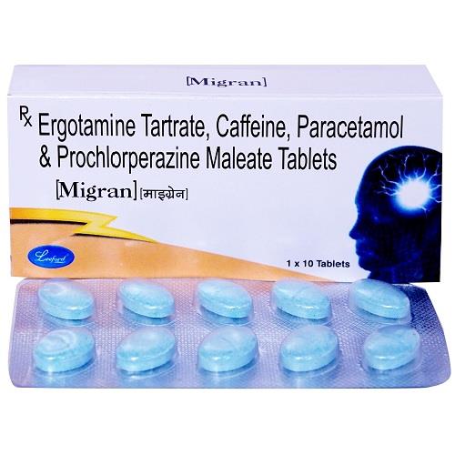 Ergotamine 1 Mg + Caffeine 100 Mg + Paracetamol 250 Mg + Prochlorperazine 2.5 Mg