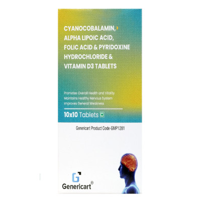METHYLCOBALAMIN 1500 MCG + ALPHA LIPOIC ACID 100 MG + PYRIDOXINE HYDROCHLORIDE 3 MG + FOLIC ACID 1.5 MG + VIT D3 1000 IU