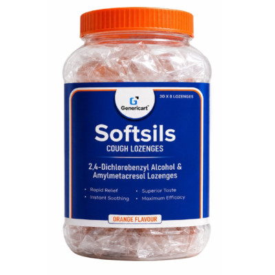 SOFTSILS ORANGE LOZENGES 30S JAR