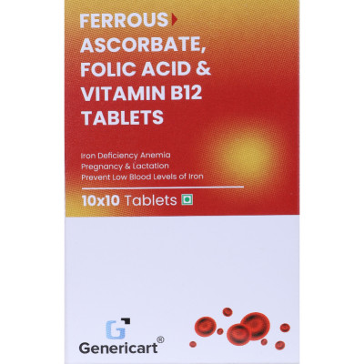 FERROUS ASCORBATE 100 MG +  FOLIC ACID 1.5 +  VITAMIN B12 5 MCG